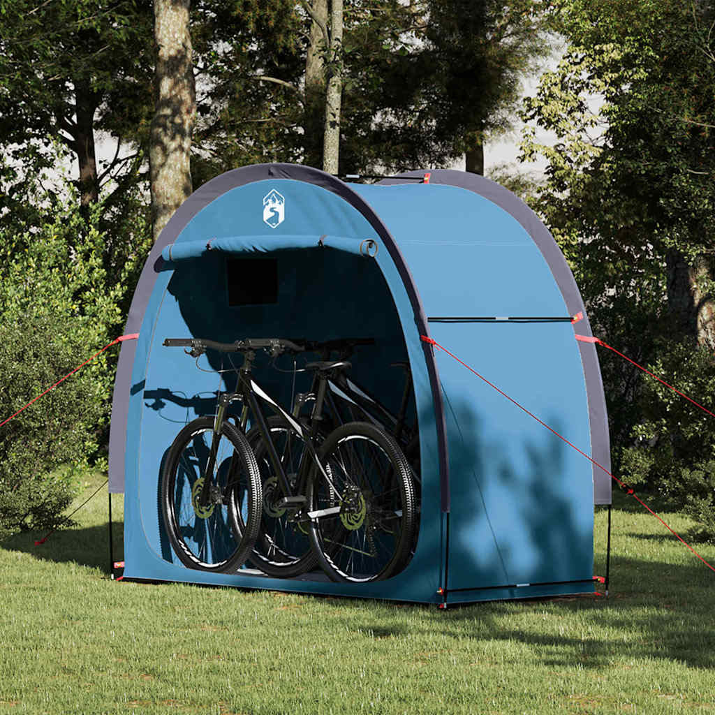 Fahrradgarage mit Dach, Blau