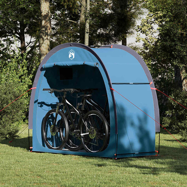 Fahrradgarage mit Dach, Blau