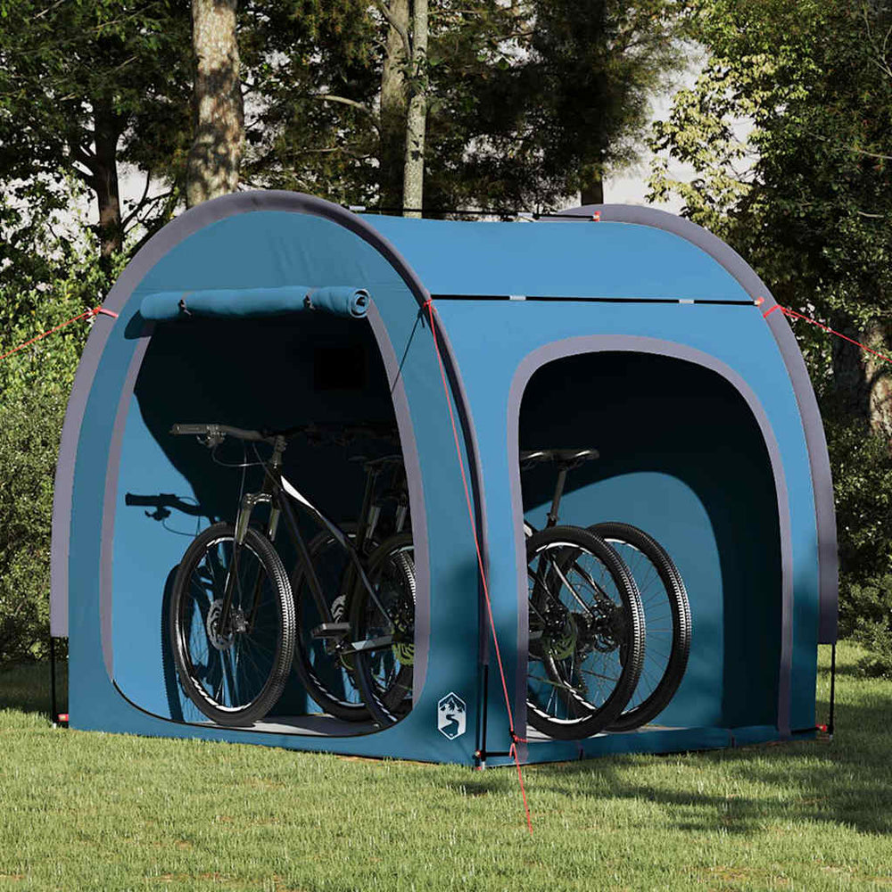 Fahrradgarage mit Dach, Blau