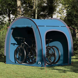Fahrradgarage mit Dach, Blau
