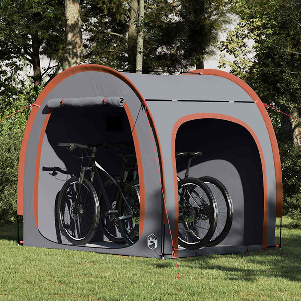 Fahrradgarage mit Dach Grau/Orange
