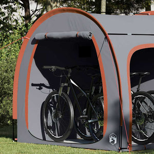 Fahrradgarage mit Dach Grau/Orange