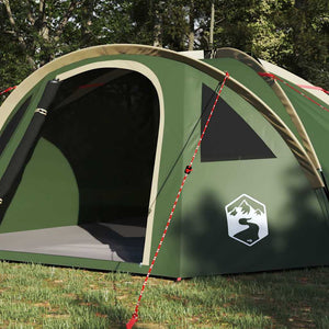 Grünes Campingzelt mit Dach