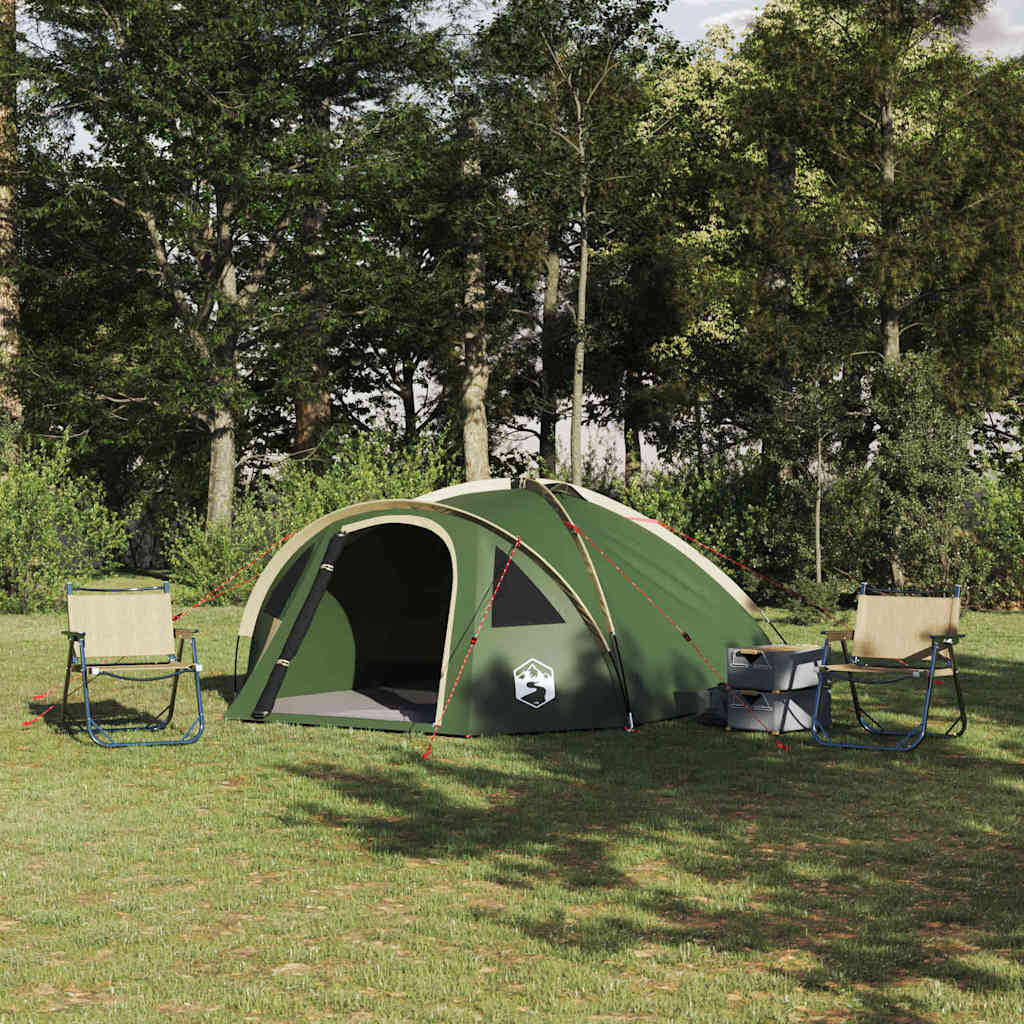 Grünes Campingzelt mit Dach