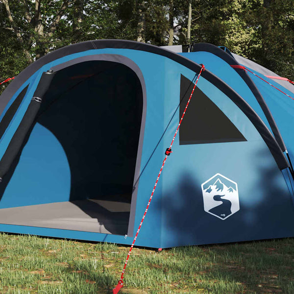 Blaues Campingzelt mit Dach