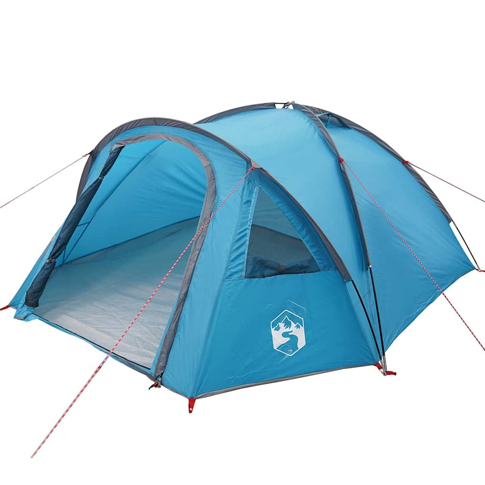 Blaues Campingzelt mit Dach