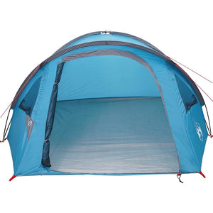 Blaues Campingzelt mit Dach