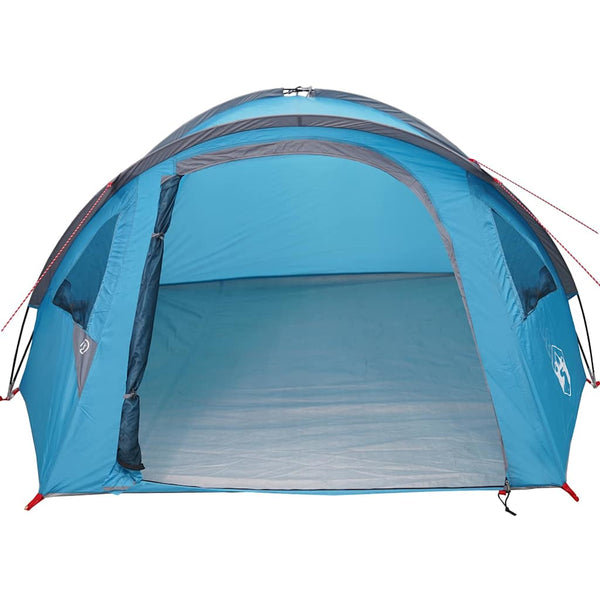 Blaues Campingzelt mit Dach