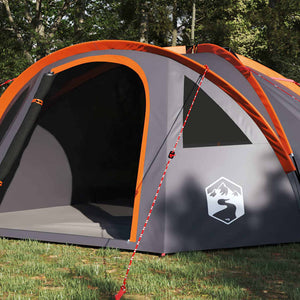 Campingzelt Grau/Orange 308x268x130cm