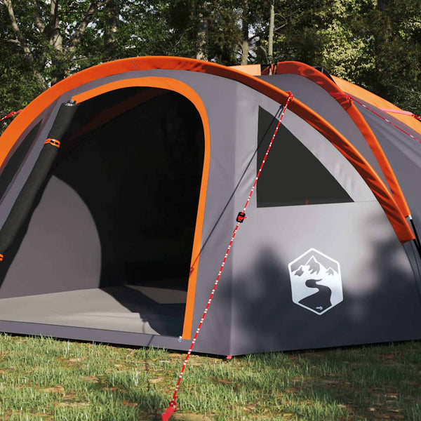 Campingzelt Grau/Orange 308x268x130cm