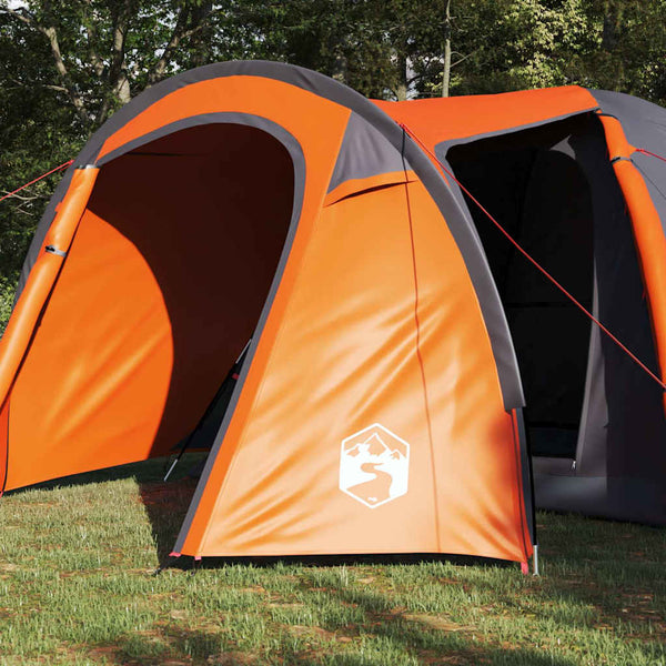 Kuppelzelt Grau & Orange 384x254x170cm
