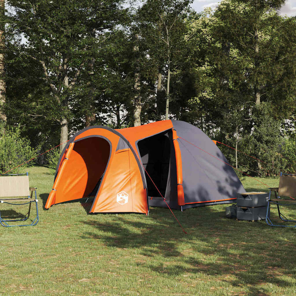Kuppelzelt Grau & Orange 384x254x170cm