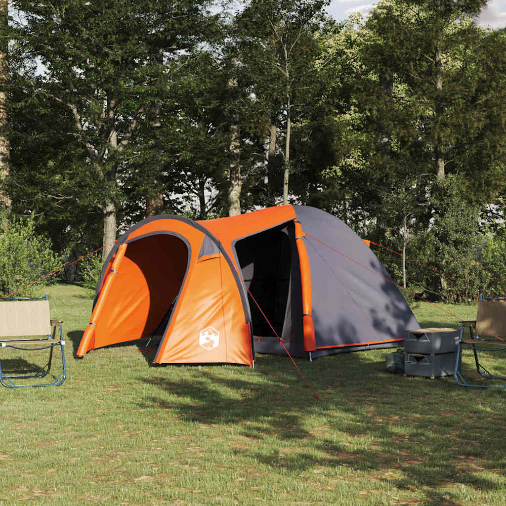 Kuppelzelt Grau & Orange 384x254x170cm
