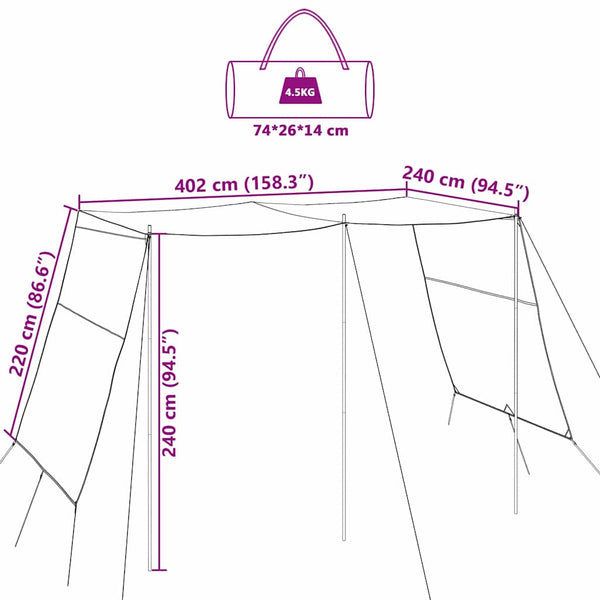 Wasserdichtes Camping Tarp mit Dach