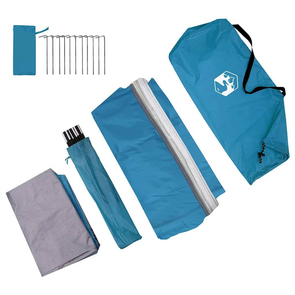 Heckklappenzelt Blau mit Dach