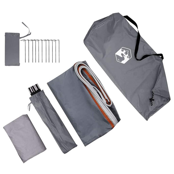 Heckklappenzelt Grau/Orange 194x180x210cm