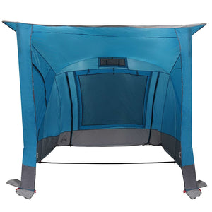Heckklappenzelt Blau mit Dach