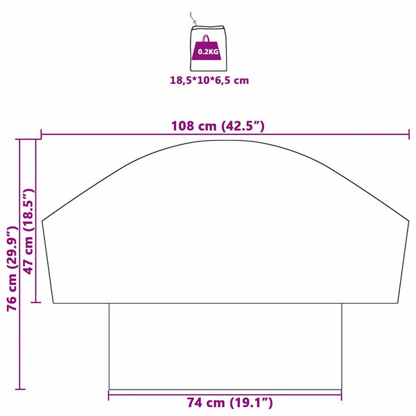 Radkappe Schwarz Blau 108x76cm Oxford