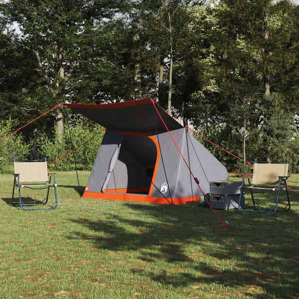 Campingzelt mit Dach Grau/Orange