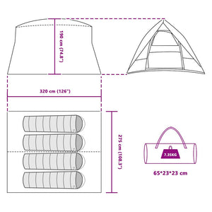 Campingzelt mit Dach Grau/Orange 320x275x190cm