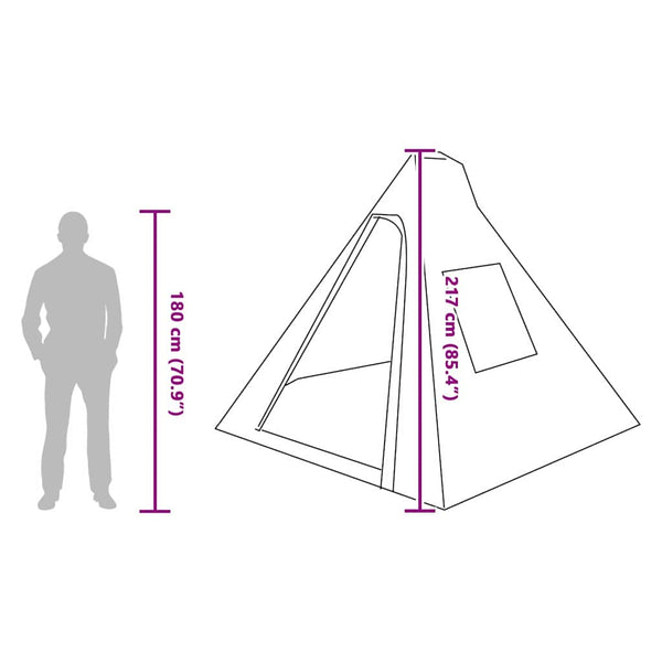 Tipi Zelt mit Dach Blau 383x338x217cm