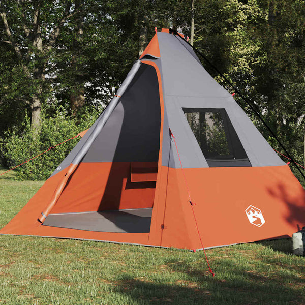 Tipi Zelt mit Dach, Grau & Orange