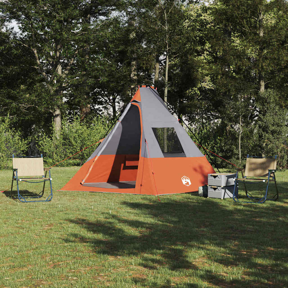 Tipi Zelt mit Dach, Grau & Orange