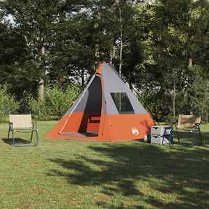 Tipi Zelt mit Dach, Grau & Orange
