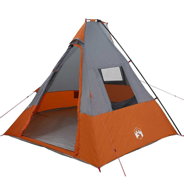 Tipi Zelt mit Dach, Grau & Orange