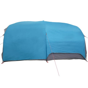 Blaues Tunnelzelt mit Stauraum