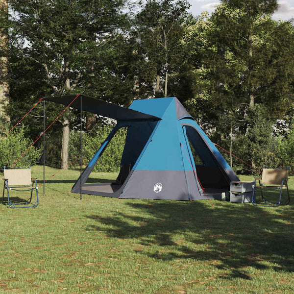 Blaues Campingzelt mit Dach & Stauraum