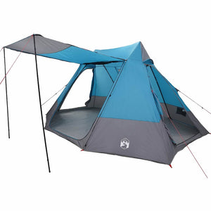 Blaues Campingzelt mit Dach & Stauraum