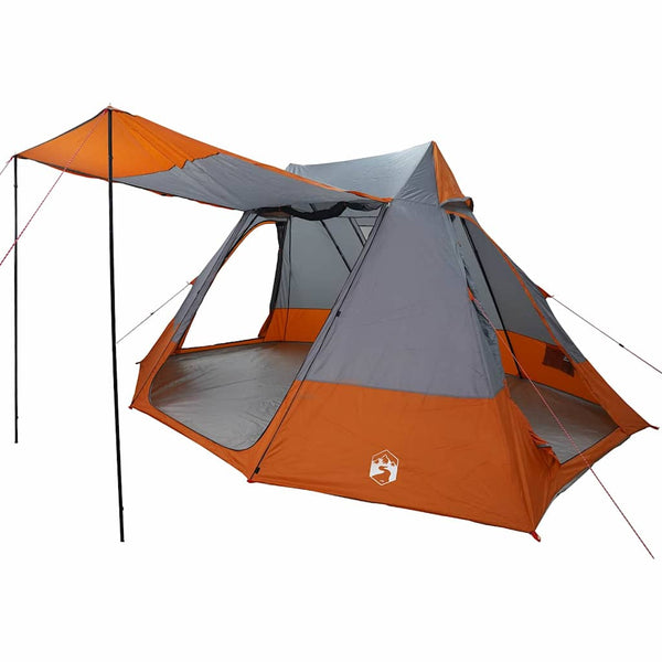 Campingzelt mit Dach, Grau/Orange