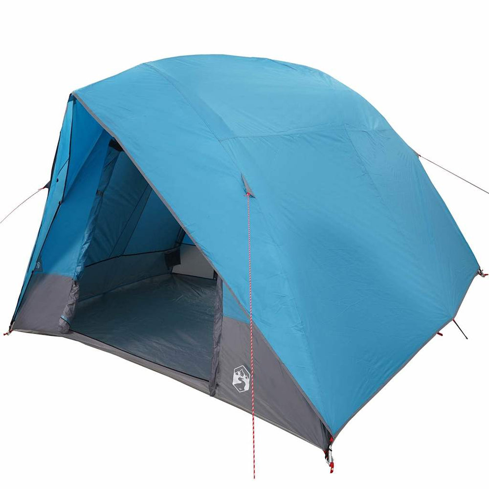 Blaues Campingzelt mit Dach