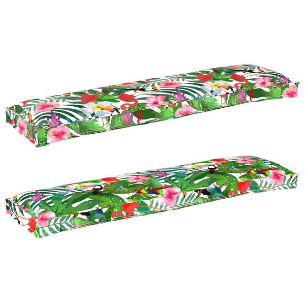 vidaXL Set de coussins de palette 2 pcs Jungle Tropicale 100 x 40 x 8 cm