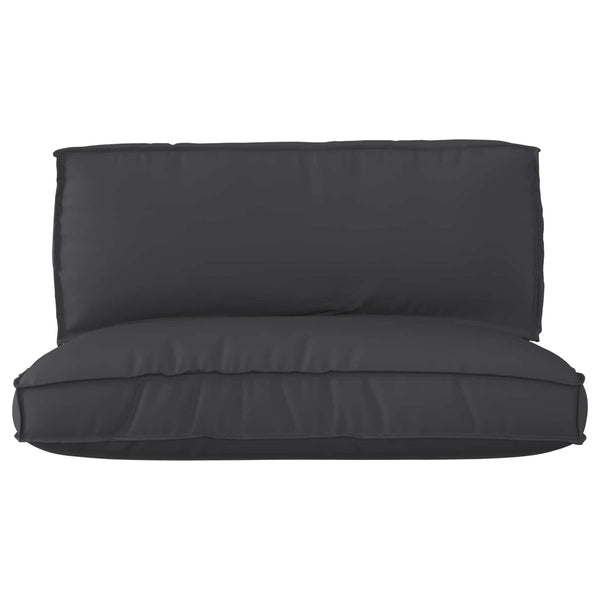 Palettenkissen Set Schwarz Oxford Stoff 2-teilig
