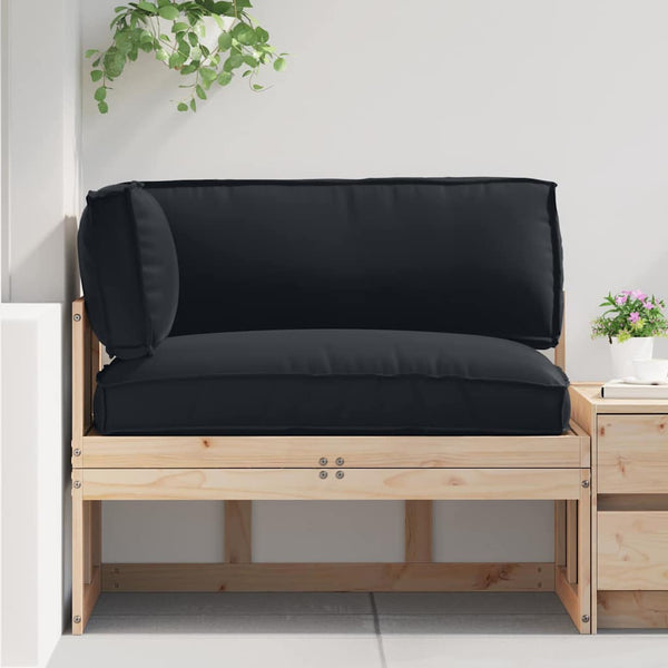 Palettenkissen Set 3-teilig Schwarz Oxford