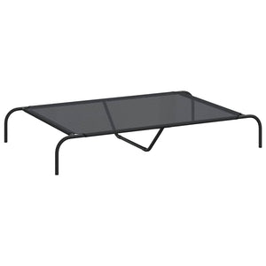 vidaXL Lit pour chien surélevé noir 130x80x20 cm textile et acier