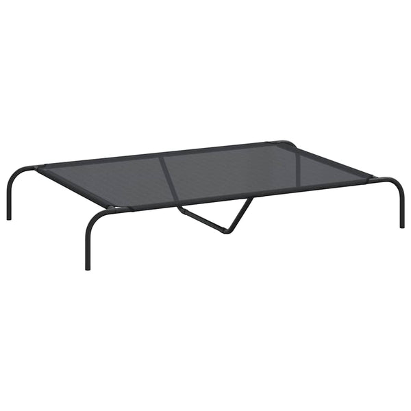 vidaXL Lit pour chien surélevé noir 130x80x20 cm textile et acier