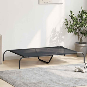 vidaXL Lit pour chien surélevé noir 130x80x20 cm textile et acier