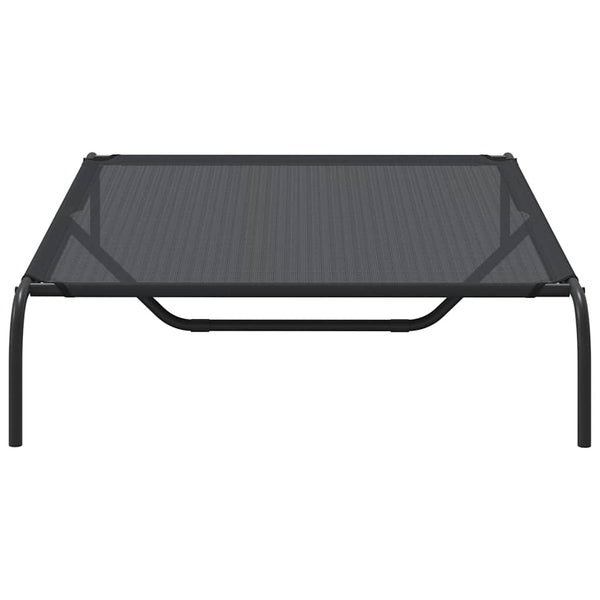 vidaXL Lit pour chien surélevé noir 130x80x20 cm textile et acier