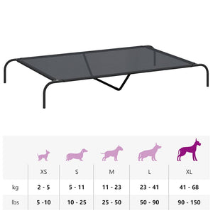 Erhöhtes Hundebett Schwarz 150x90 cm