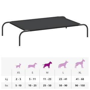Erhöhtes Hundebett Schwarz 110x65 cm