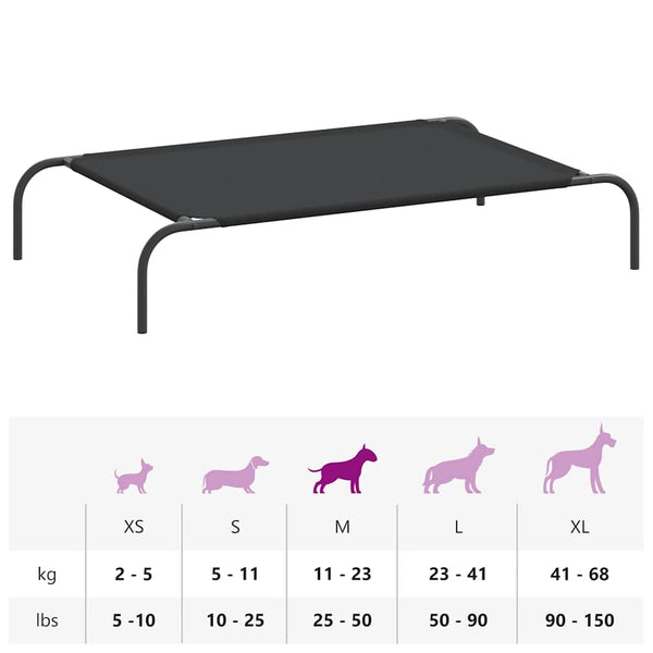 Erhöhtes Hundebett Schwarz 110x65 cm
