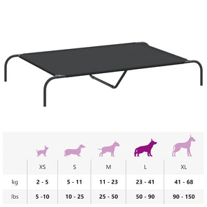 Erhöhtes Hundebett Schwarz 130x80 cm