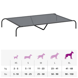 Erhöhtes Hundebett Grau 150x90 cm