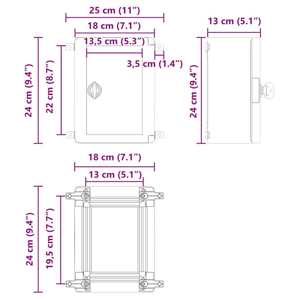 Grauer Steuerungsschrank 25x13x24cm