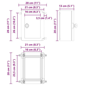 Steuerungsschrank Grau ABS Kunststoff 28cm
