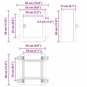 Grauer Steuerungsschrank ABS Kunststoff 32x13x30cm