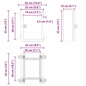 Grauer Steuerungsschrank ABS Kunststoff 32x13x33cm
